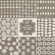 Vector seamless simple pattern set Repeating background