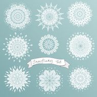 Vector illustration set with snowflakes