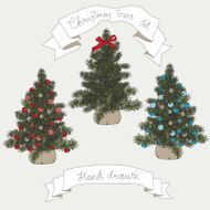 Vector illustration set with christmas trees N2