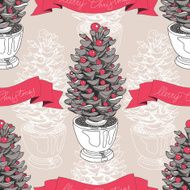 Vector hand drawn Christmas pattern N9