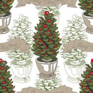 Vector hand drawn Christmas pattern N11
