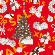 Vector hand drawn Sale christmas pattern