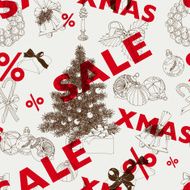 Vector hand drawn Sale christmas pattern N2