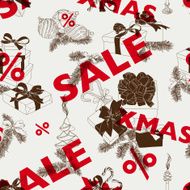 Vector hand drawn Sale christmas pattern N3
