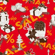 Vector hand drawn Sale christmas pattern N4