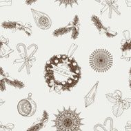 Vector hand drawn Christmas pattern N22