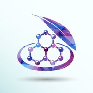 Color molecule icons shadow isolated vector Illustration