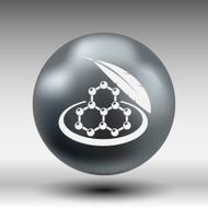 Color molecule icons with shadow isolated vector Illustration N6