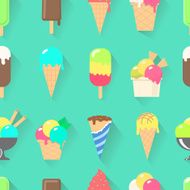 Ice cream collection seamless pattern
