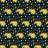 Cartoon Star Seamless Pattern Wallpaper Kids Pajama N2