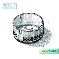 Vector ashtray sketch Illustration for your design N2