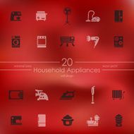 Set of household appliances icons