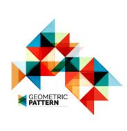 Geometric triangle mosaic pattern element isolated on white N16