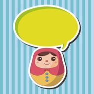 Matryoshka Russian traditional wooden doll theme elements N13