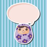 Matryoshka Russian traditional wooden doll theme elements N14