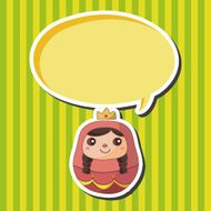 Matryoshka Russian traditional wooden doll theme elements N17