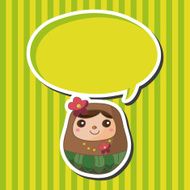 Matryoshka Russian traditional wooden doll theme elements N20