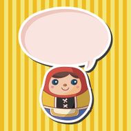 Matryoshka Russian traditional wooden doll theme elements N21