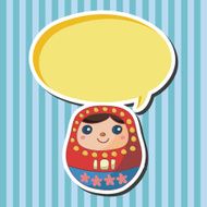 Matryoshka Russian traditional wooden doll theme elements N24