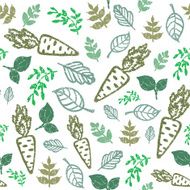 eco seamless hand drawn pattern Bio food organic Carrot and