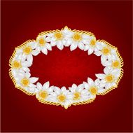 Frame with white dahlias vintage vector