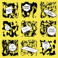 Abstract set of blobs splash labels