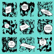 Abstract set of blobs splash labels N2