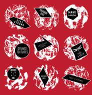 Abstract set of blobs splash labels N4