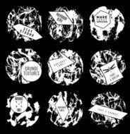 Abstract set of blobs splash labels N5
