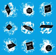 Abstract set of blobs splash labels N7