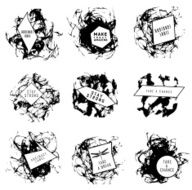 Abstract set of blobs splash labels N8