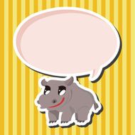 animal hippo cartoon theme elements N8