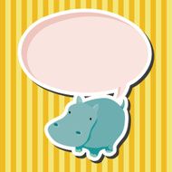 animal hippo cartoon theme elements N9