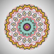 Ornamental round geometric pattern in aztec style N9
