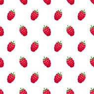 Seamless pattern with raspberry Vector illustration