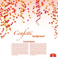 Bright festive background with confetti and streamers Elements