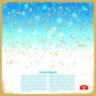 Festive banner with confetti and streamers Vector illustration