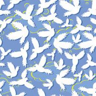 Holy birds dove seamless pattern