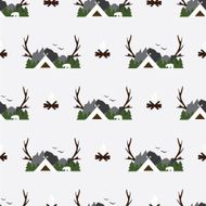 Cute seamless pattern camping N2