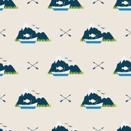 Cute seamless pattern camping N3