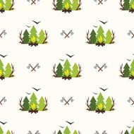 Cute seamless pattern camping N4