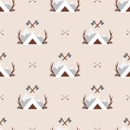 Cute seamless pattern camping N5