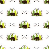 Cute seamless pattern camping N6