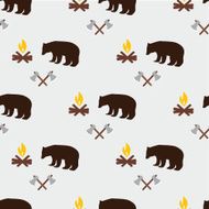 Cute seamless pattern camping N9