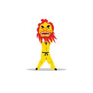 Chinese dragon and a man dancing in traditional festival sign N2