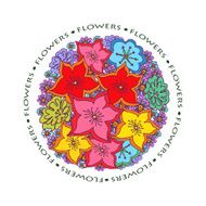 Vector round floral pattern Abstract background
