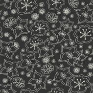 Black and white abstract floral background