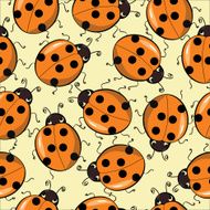 seamless background with ladybirds