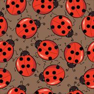 seamless background with ladybirds N4