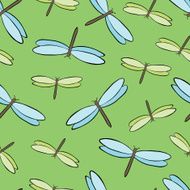 seamless pattern with dragonflies N2
